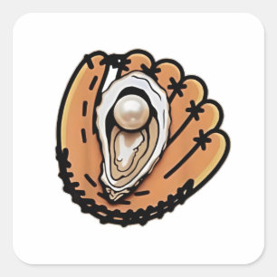 Adesivo Quadrado Oyster Baseball Seafood Baseball