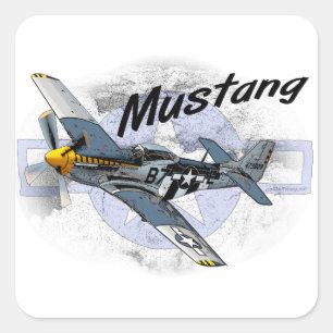 Adesivo Quadrado P51 Mustang
