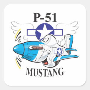 Adesivo Quadrado p-51 mustang