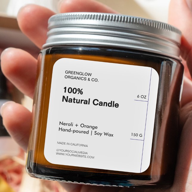 Adesivo Quadrado Pacote de produto branco moderno e limpo (Zazzle Clean & Minimalist Modern White Product Packaging Square Sticker)