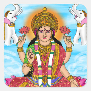 Adesivo Quadrado Pacote de Stickers da Deusa Lakshmi