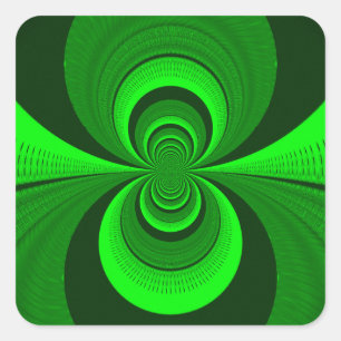 Adesivo Quadrado Padrão abstrato e vibrante de caleidoscópio verde 