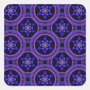 Adesivo Quadrado Padrão Abstrato Floral Moderno Boho Elegante #505