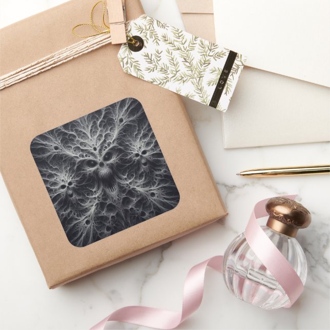 Adesivo Quadrado Padrão assustador, fantasia escura (Presentear)