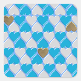 Adesivo Quadrado Padrão bávaro azul e branco.