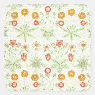 Adesivo Quadrado Padrão Botânico Vintage Daisy de William Morris