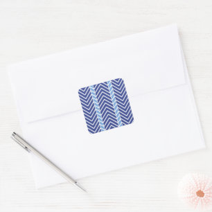 Adesivo Quadrado Padrão Chevron Azul