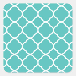 Adesivo Quadrado Padrão Clássico do Teal Marroquino