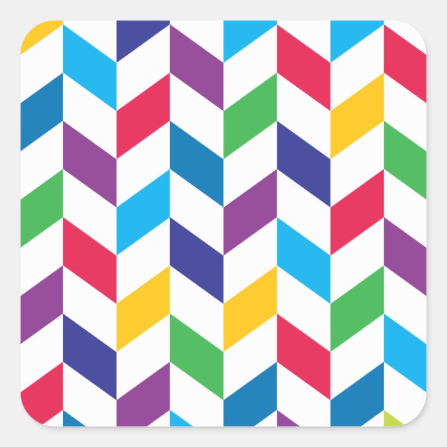 Adesivo Quadrado Padrão Colorido De Arenque (Frente)