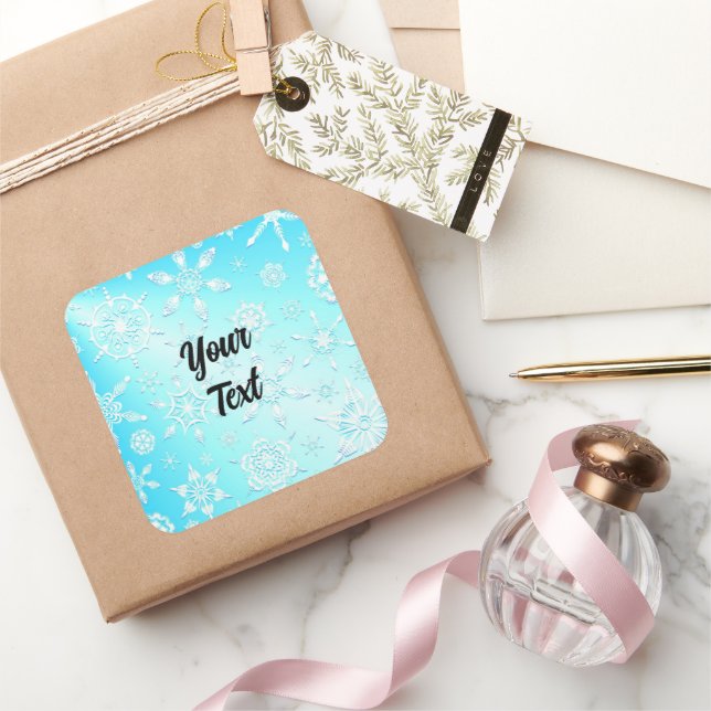 Adesivo Quadrado Padrão Crystal Snowflakes (Presentear)