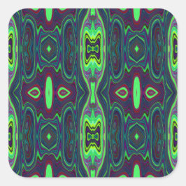 Adesivo Quadrado Padrão de Abstrato de Retro, Vermelho e Azul