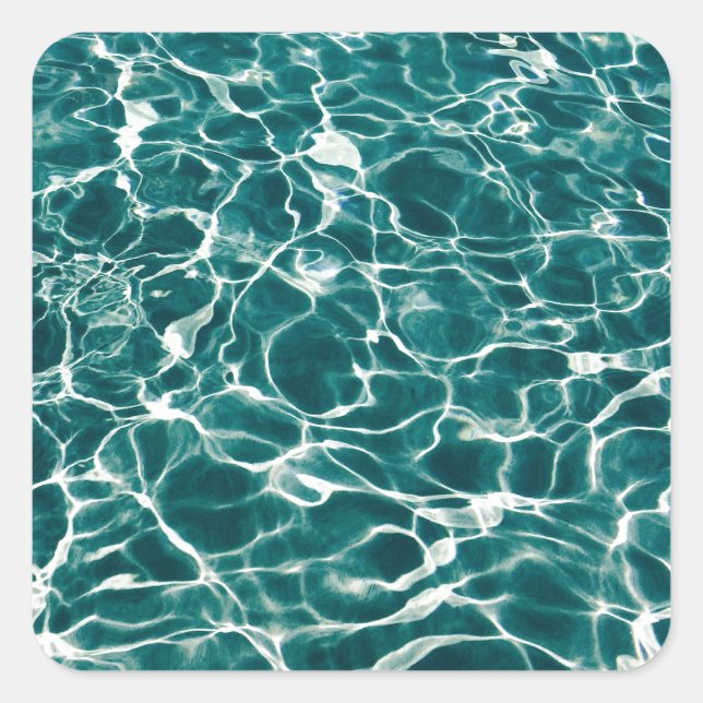 Adesivo Quadrado Padrão de água azul (Frente)