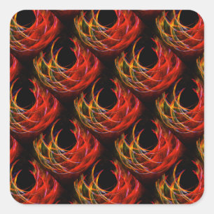 Adesivo Quadrado Padrão de Arte Abstrata Elegante Boho Moderno Fofo