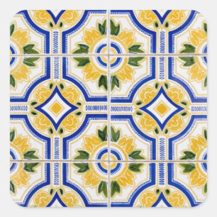 Adesivo Quadrado Padrão de azulejo brilhante, Portugal