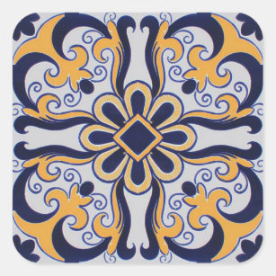 Adesivo Quadrado Padrão de azulejo português