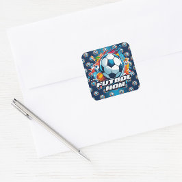 Adesivo Quadrado Padrão de Bola de Futebol da Mãe futebol