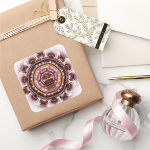 Adesivo Quadrado Padrão de brilho fractal místico mágico