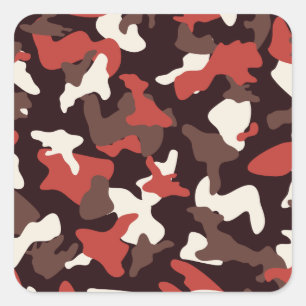 Adesivo Quadrado Padrão de camuflagem exército camuflado vermelho