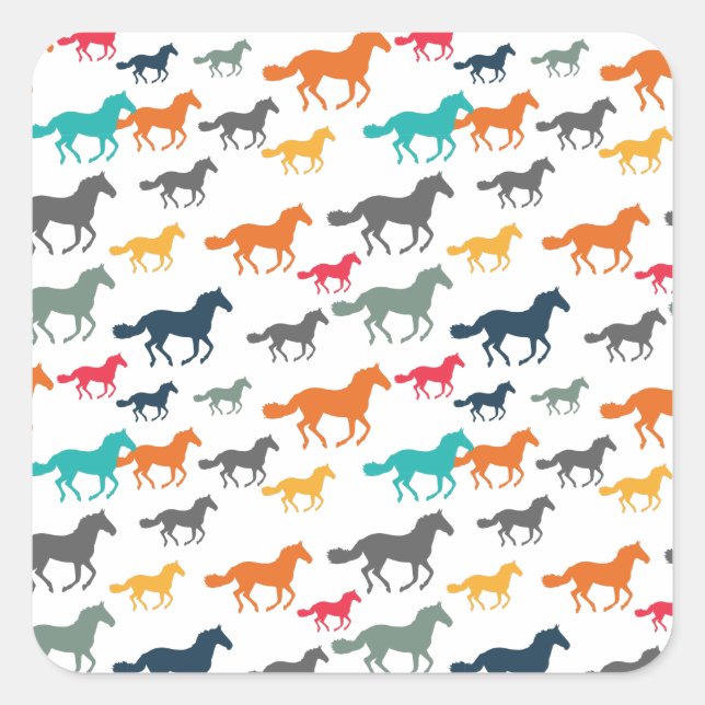 Adesivo Quadrado Padrão de Cavalo Cugado (Frente)