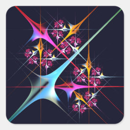 Adesivo Quadrado Padrão de cor de Abstrato de arte moderna, cor-de-