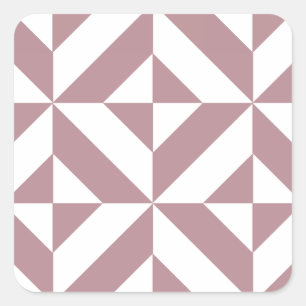 Adesivo Quadrado Padrão de Cubo Geométrico de Deco em Mauve Escuro