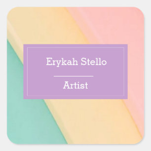 Adesivo Quadrado Padrão de curvas agudas coloridas