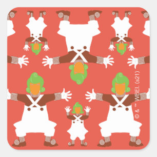 Adesivo Quadrado Padrão de dança do Oompa Loompa