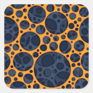 Adesivo Quadrado Padrão de Design de manchas de lava de Abstrato de