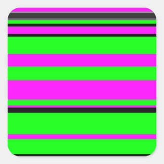 Adesivo Quadrado Padrão de Faixa Colorida Verde Rosa Quente