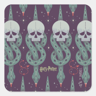 Adesivo Quadrado Padrão de Ícone Geométrico da Marca Negra