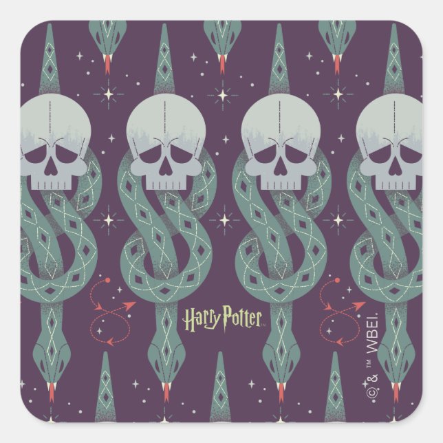 Adesivo Quadrado Padrão de Ícone Geométrico da Marca Negra (Frente)