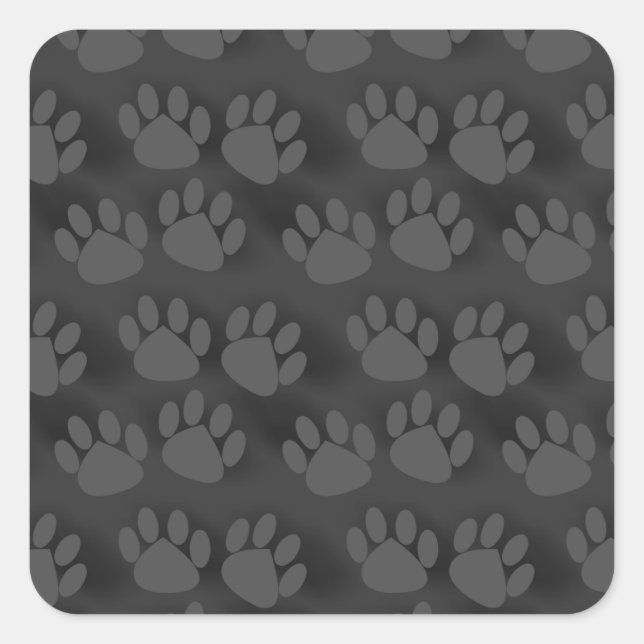 Adesivo Quadrado Padrão de impressão de pata-branca (Frente)