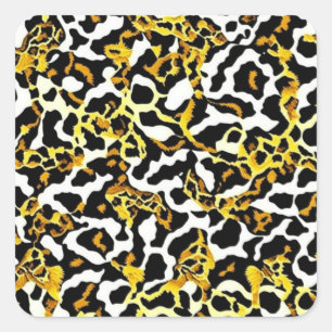 Adesivo Quadrado Padrão de Impressão de peles de leopardo e zebra