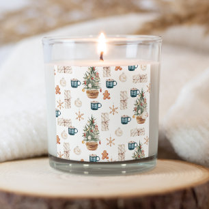 Adesivo Quadrado Padrão de Natal Colorido da Trendy Watercolor