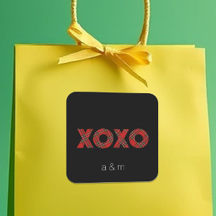 Adesivo Quadrado Padrão de Natal do Red Tartan