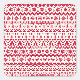 Adesivo Quadrado Padrão de natal festivo sem soldadura.
