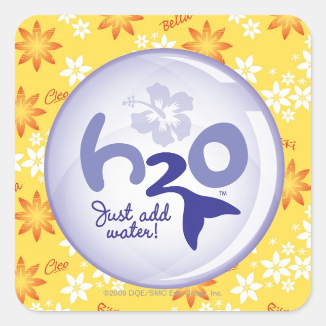 Adesivo Quadrado Padrão de nome amarelo (Frente)