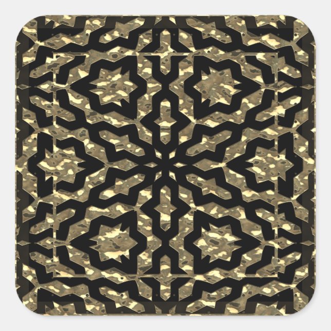 Adesivo Quadrado Padrão de Nuggets de ouro (Frente)