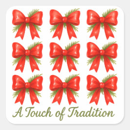 Adesivo Quadrado Padrão de Oferta de Arco Vermelho com Cores-d'Água