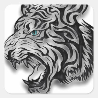 Adesivo Quadrado Padrão de Pantera de Impressão do Leopardo Jaguar