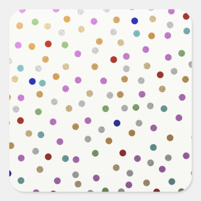 Adesivo Quadrado Padrão de pontos coloridos da tendência (Frente)