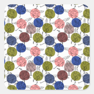 Adesivo Quadrado Padrão de poses de ioga   Padrão sem costura de 