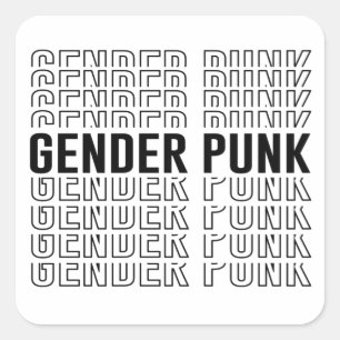 Adesivo Quadrado Padrão de Punk de Gênero