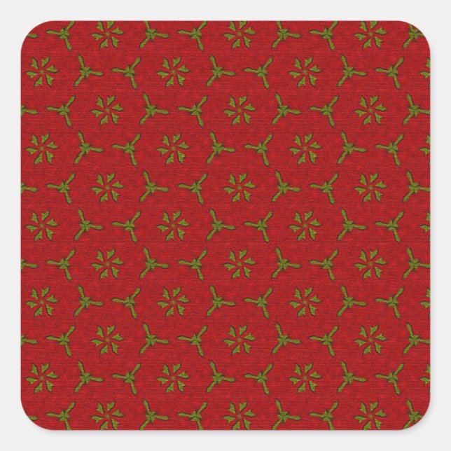 Adesivo Quadrado Padrão de rendas de Natal (Frente)