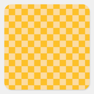 Adesivo Quadrado Padrão de tabuleiro xadrez de creme cítrico