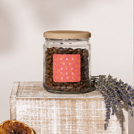 Adesivo Quadrado Padrão de tangerina de aniversário