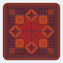Adesivo Quadrado Padrão de tatreez dos bordados tradicionais da Pal