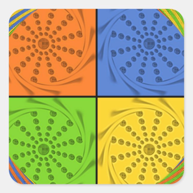 Adesivo Quadrado Padrão de tecido egípcio sem costura (Frente)