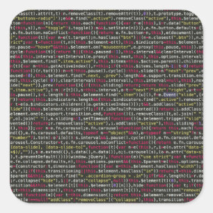 Adesivo Quadrado Padrão de Terminal do Desenvolvedor