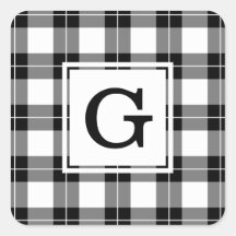 Padrão de Xadrez preto e branco monograma